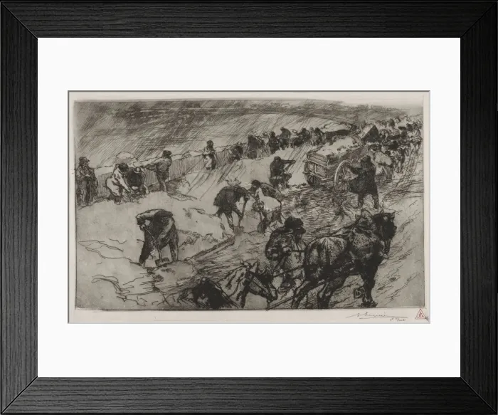 Framed Print : Combat contre la Neige, Quai aux Fleurs, 1890. Creator: Auguste Louis Lepere (French Framed Print : Combat contre la Neige, Quai aux Fleurs, 1890. Creator: Auguste Louis Lepere (French