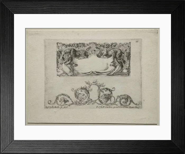 Framed Print : Collection of Various Caprices and New Designs of Cartouches and Ornaments: No 16 Framed Print : Collection of Various Caprices and New Designs of Cartouches and Ornaments: No 16