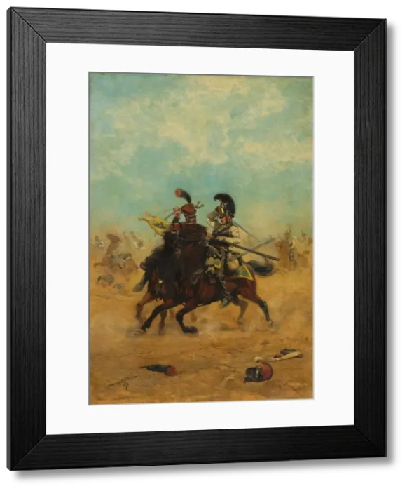 Framed Print : Combat for the Colors, 1874. Creator: Edouard Detaille (French, 1848-1912) Framed Print : Combat for the Colors, 1874. Creator: Edouard Detaille (French, 1848-1912)