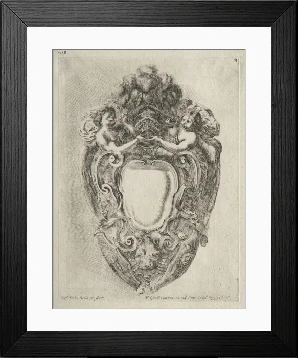 Framed Print : Collection of Various Caprices and New Designs of Cartouches and Ornaments: No. 3 Framed Print : Collection of Various Caprices and New Designs of Cartouches and Ornaments: No. 3
