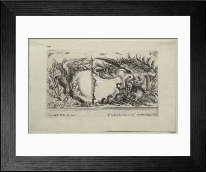 Framed Print : Collection of Various Caprices and New Designs of Cartouches and Ornaments: No 14 Framed Print : Collection of Various Caprices and New Designs of Cartouches and Ornaments: No 14