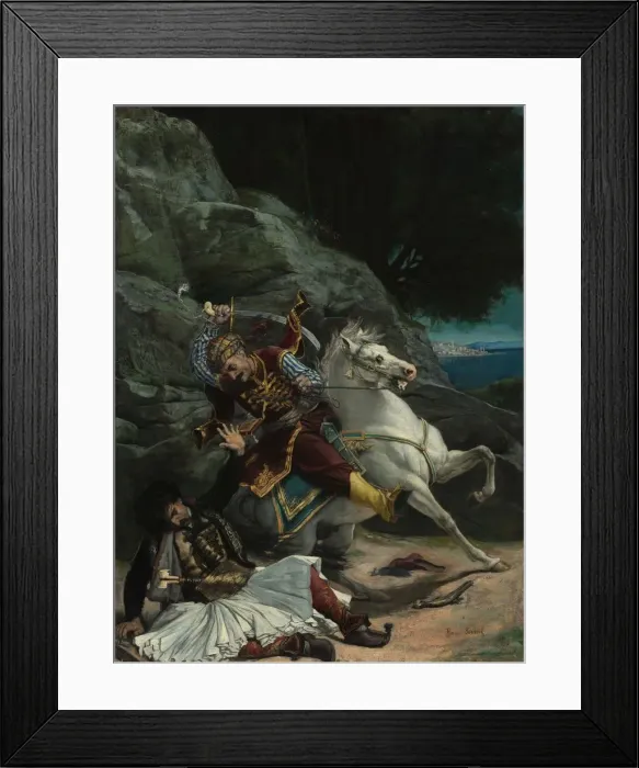Framed Print : Combat of a Greek and a Turk, after 1835. Creator: Horace Vernet (French, 1789-1863), imitator of Framed Print : Combat of a Greek and a Turk, after 1835. Creator: Horace Vernet (French, 1789-1863), imitator of