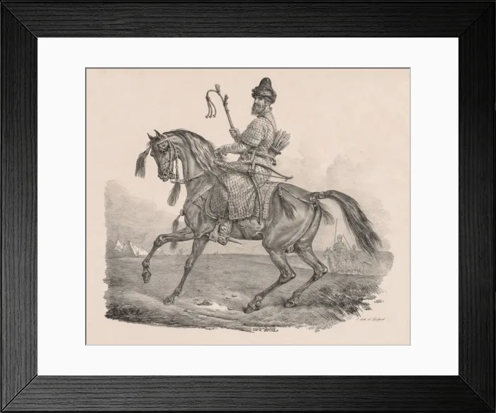 Framed Print : Cossack Cavalier, c. 1820. Creator: Carle Vernet (French, 1758-1836); Delpech Framed Print : Cossack Cavalier, c. 1820. Creator: Carle Vernet (French, 1758-1836); Delpech