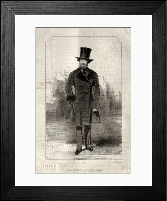 Framed Print : Costumes d Humann, 1843. Creator: Paul Gavarni (French, 1804-1866) Framed Print : Costumes d Humann, 1843. Creator: Paul Gavarni (French, 1804-1866)