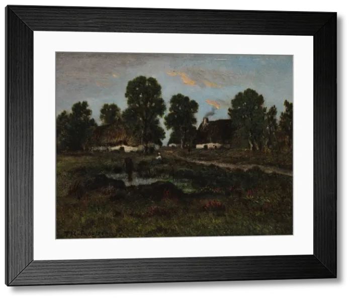 Framed Print : Cottages Near Larchant, not dated. Creator: Theodore Rousseau (French, 1812-1867) Framed Print : Cottages Near Larchant, not dated. Creator: Theodore Rousseau (French, 1812-1867)