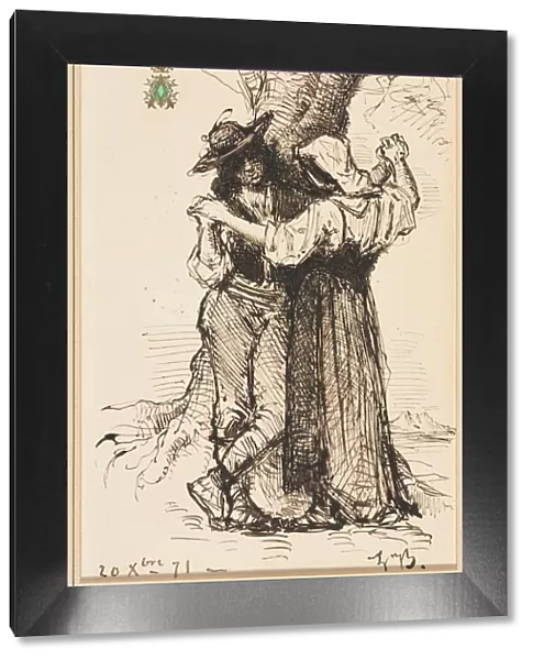 Couple Courting by a Tree, 1871. Creator: Leon Bonnat (French, 1833-1922)