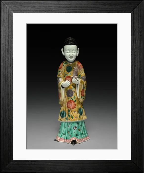 Framed Print : Court Lady Holding a Sheng, 1662-1722. Creator: Unknown Framed Print : Court Lady Holding a Sheng, 1662-1722. Creator: Unknown