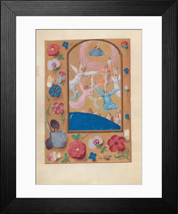 Framed Print : Hours of Queen Isabella the Catholic, Queen of Spain: Fol. 24v, Souls of the Saved…, c Framed Print : Hours of Queen Isabella the Catholic, Queen of Spain: Fol. 24v, Souls of the Saved…, c