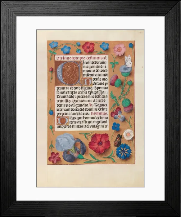 Framed Print : Hours of Queen Isabella the Catholic, Queen of Spain: Fol