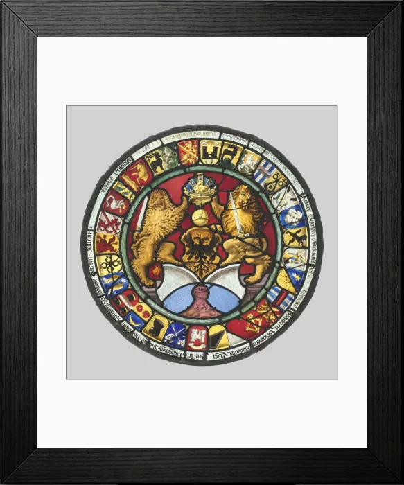 Framed Print : Heraldic Roundel with Arms of the Canton of Zürich, 1593. Creator: Hans Rütter (Swiss Framed Print : Heraldic Roundel with Arms of the Canton of Zürich, 1593. Creator: Hans Rütter (Swiss