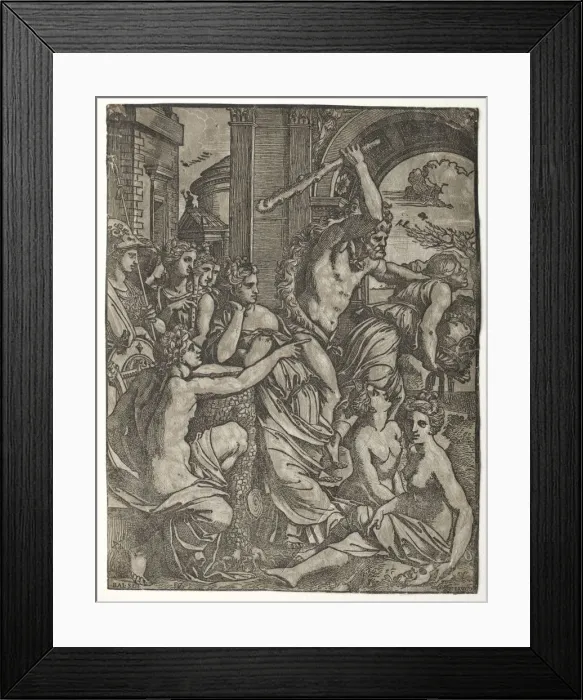 Framed Print : Hercules Driving Envy from the Temple of the Muses, 1522-24. Creator: Ugo da Carpi (Italian, c Framed Print : Hercules Driving Envy from the Temple of the Muses, 1522-24. Creator: Ugo da Carpi (Italian, c