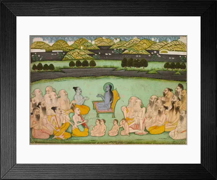 Framed Print : Hindu God Krishna Talking to Elders, c. 1800. Creator: Unknown Framed Print : Hindu God Krishna Talking to Elders, c. 1800. Creator: Unknown