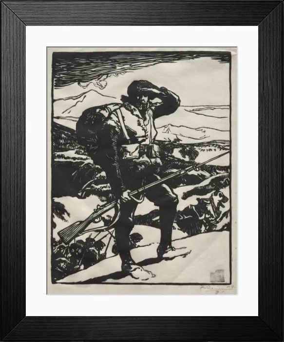 Framed Print : Histoire de la Guerre: Chaseur Alpin. Creator: Auguste Louis Lepere (French, 1849-1918) Framed Print : Histoire de la Guerre: Chaseur Alpin. Creator: Auguste Louis Lepere (French, 1849-1918)