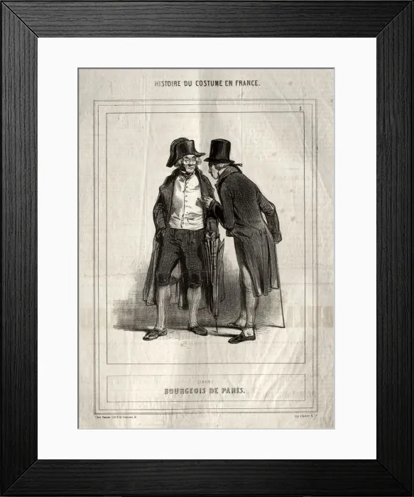 Framed Print : Histoire du Costume en France: Bourgeois de Paris, 1843. Creator: Paul Gavarni (French, 1804-1866) Framed Print : Histoire du Costume en France: Bourgeois de Paris, 1843. Creator: Paul Gavarni (French, 1804-1866)