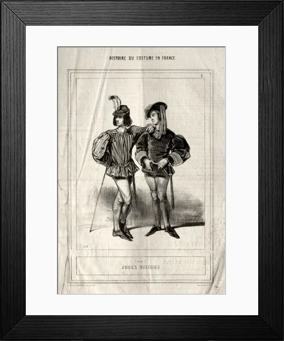 Framed Print : Histoire du Costume en France: Juges diseurs, 1843. Creator: Paul Gavarni (French, 1804-1866) Framed Print : Histoire du Costume en France: Juges diseurs, 1843. Creator: Paul Gavarni (French, 1804-1866)