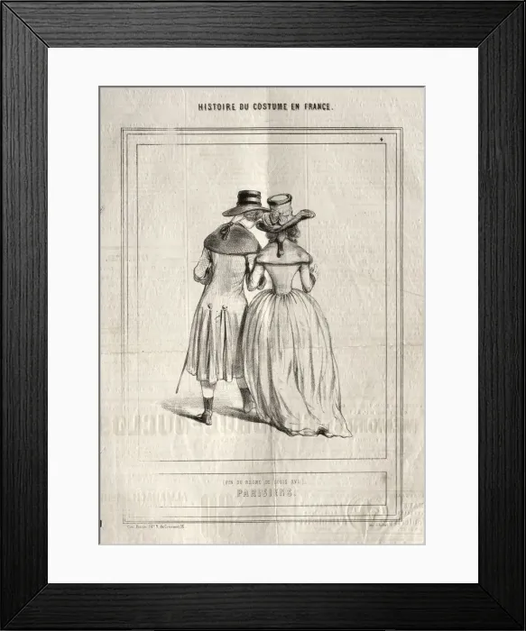 Framed Print : Histoire du Costume en France: Parisiens, 1843. Creator: Paul Gavarni (French, 1804-1866) Framed Print : Histoire du Costume en France: Parisiens, 1843. Creator: Paul Gavarni (French, 1804-1866)