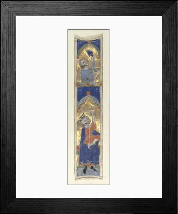 Framed Print : Historiated Initial (I) Excised from a Bible, 1200s. Creator: Unknown Framed Print : Historiated Initial (I) Excised from a Bible, 1200s. Creator: Unknown