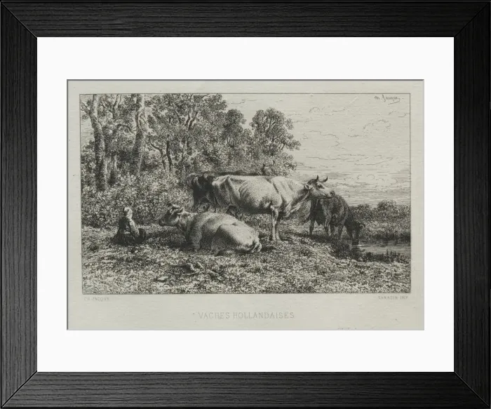 Framed Print : Holland Cows. Creator: Charles-Emile Jacque (French, 1813-1894) Framed Print : Holland Cows. Creator: Charles-Emile Jacque (French, 1813-1894)