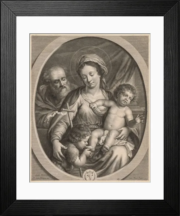 Framed Print : Holy Family and S. John. Creator: Pierre Louis van Schuppen (Flemish, 1627-1702) Framed Print : Holy Family and S. John. Creator: Pierre Louis van Schuppen (Flemish, 1627-1702)