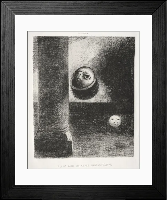 Framed Print : Homage to Goya: There Were Also Embryonic Beings, 1885. Creator: Odilon Redon (French Framed Print : Homage to Goya: There Were Also Embryonic Beings, 1885. Creator: Odilon Redon (French