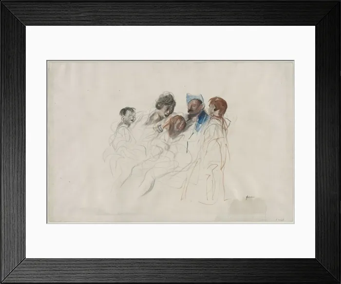 Framed Print : Home on a Furlough, fourth quarter 1800s or first third 1900s. Creator: Jean Louis Forain (French Framed Print : Home on a Furlough, fourth quarter 1800s or first third 1900s. Creator: Jean Louis Forain (French