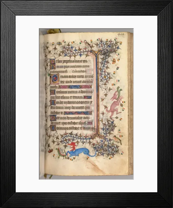 Framed Print : Hours of Charles the Noble, King of Navarre (1361-1425): fol. 204r, Text, c. 1405 Framed Print : Hours of Charles the Noble, King of Navarre (1361-1425): fol. 204r, Text, c. 1405