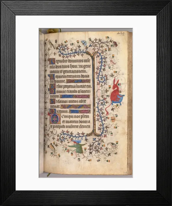 Framed Print : Hours of Charles the Noble, King of Navarre (1361-1425): fol. 209r, Text, c. 1405 Framed Print : Hours of Charles the Noble, King of Navarre (1361-1425): fol. 209r, Text, c. 1405