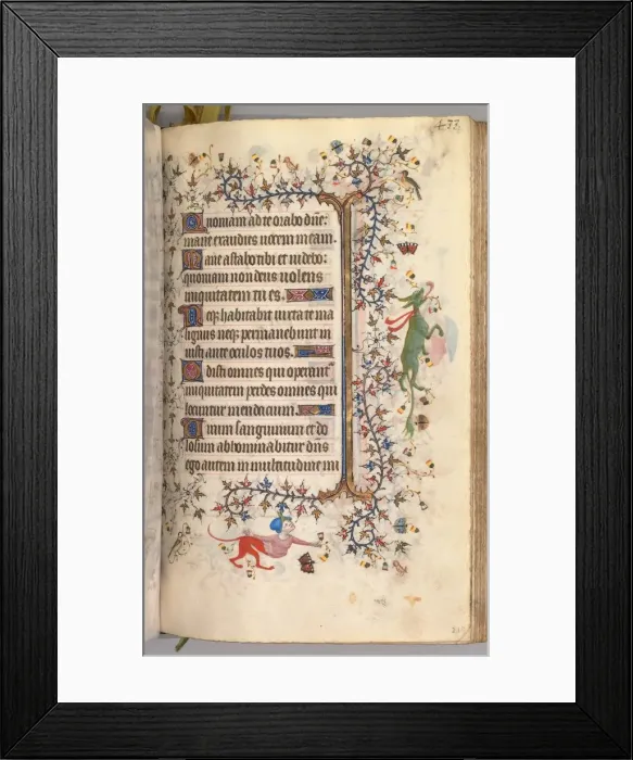 Framed Print : Hours of Charles the Noble, King of Navarre (1361-1425): fol. 211r, Text, c. 1405 Framed Print : Hours of Charles the Noble, King of Navarre (1361-1425): fol. 211r, Text, c. 1405