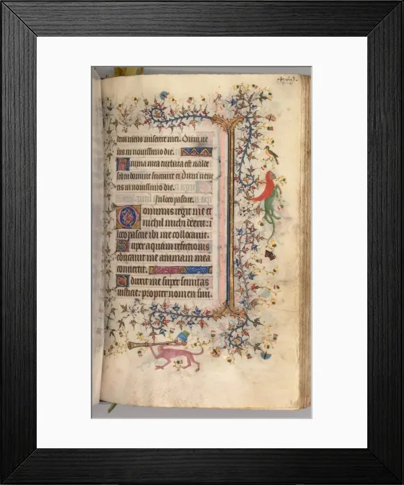 Framed Print : Hours of Charles the Noble, King of Navarre (1361-1425): fol. 219r, Text, c. 1405 Framed Print : Hours of Charles the Noble, King of Navarre (1361-1425): fol. 219r, Text, c. 1405