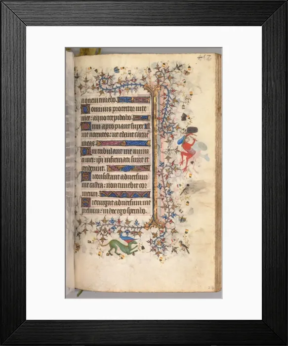 Framed Print : Hours of Charles the Noble, King of Navarre (1361-1425): fol. 223r, Text, c. 1405 Framed Print : Hours of Charles the Noble, King of Navarre (1361-1425): fol. 223r, Text, c. 1405