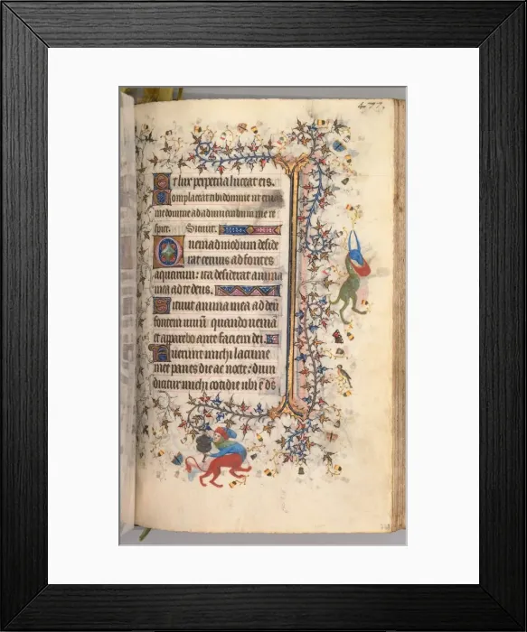 Framed Print : Hours of Charles the Noble, King of Navarre (1361-1425): fol. 233r, Text, c. 1405