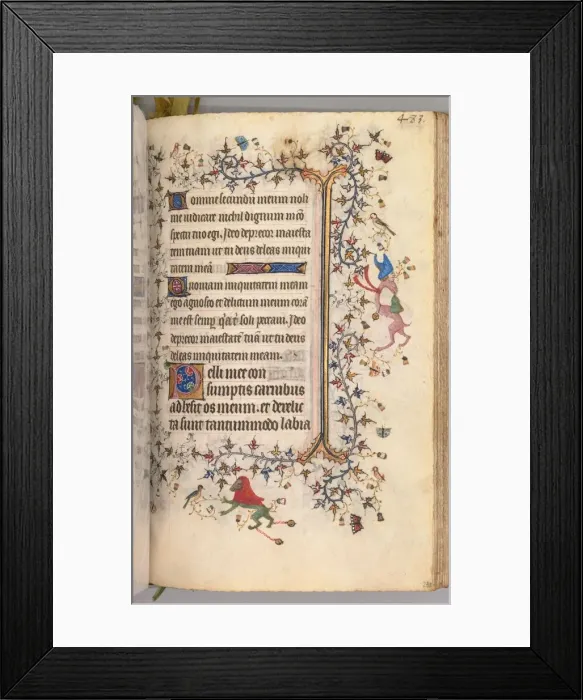 Framed Print : Hours of Charles the Noble, King of Navarre (1361-1425): fol. 236r, Text, c. 1405 Framed Print : Hours of Charles the Noble, King of Navarre (1361-1425): fol. 236r, Text, c. 1405