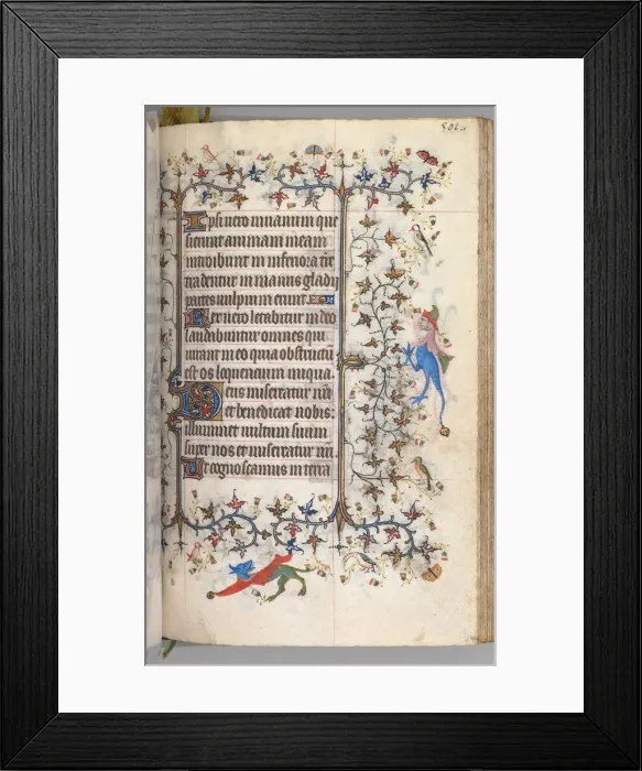 Framed Print : Hours of Charles the Noble, King of Navarre (1361-1425): fol. 245r, Text, c. 1405 Framed Print : Hours of Charles the Noble, King of Navarre (1361-1425): fol. 245r, Text, c. 1405