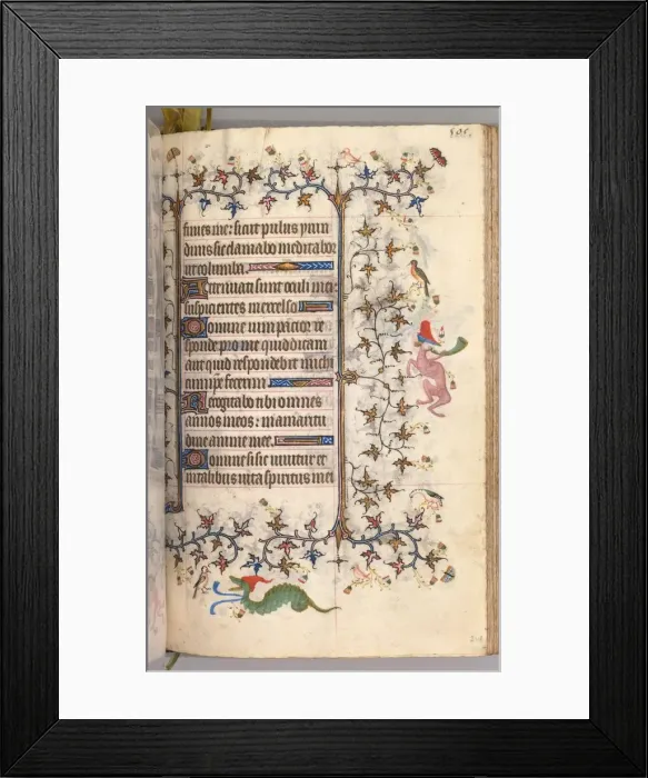 Framed Print : Hours of Charles the Noble, King of Navarre (1361-1425): fol. 247r, Text, c. 1405 Framed Print : Hours of Charles the Noble, King of Navarre (1361-1425): fol. 247r, Text, c. 1405