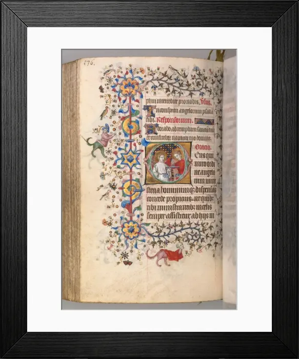 Framed Print : Hours of Charles the Noble, King of Navarre (1361-1425): fol. 262v, Text, c. 1405 Framed Print : Hours of Charles the Noble, King of Navarre (1361-1425): fol. 262v, Text, c. 1405