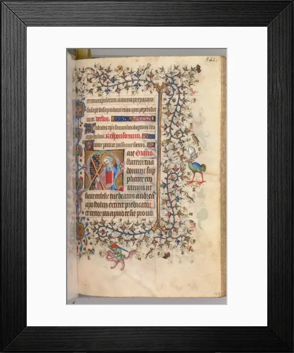 Framed Print : Hours of Charles the Noble, King of Navarre (1361-1425): fol. 265r, St. Andrew, c Framed Print : Hours of Charles the Noble, King of Navarre (1361-1425): fol. 265r, St. Andrew, c