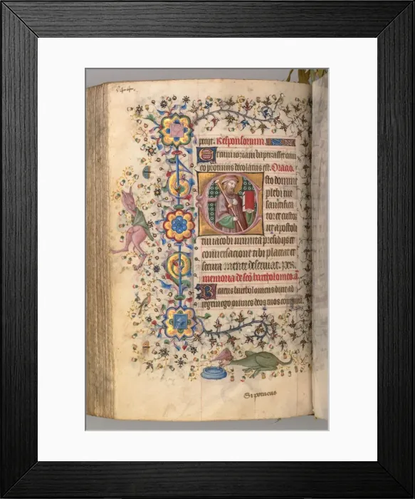 Framed Print : Hours of Charles the Noble, King of Navarre (1361-1425): fol. 266v, St. James, c. 1405 Framed Print : Hours of Charles the Noble, King of Navarre (1361-1425): fol. 266v, St. James, c. 1405