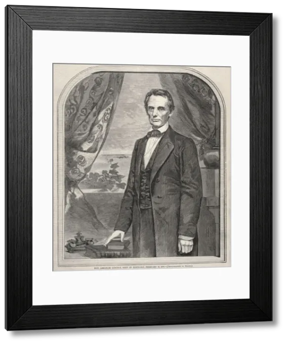 Framed Print : Hon. Abraham Lincoln, Born in Kentucky, February 12, 1809, 1860. Creator: Winslow Homer (American Framed Print : Hon. Abraham Lincoln, Born in Kentucky, February 12, 1809, 1860. Creator: Winslow Homer (American