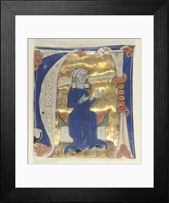 Framed Print : Historiated Initial (A) Excised from a Bible, 1200s. Creator: Unknown Framed Print : Historiated Initial (A) Excised from a Bible, 1200s. Creator: Unknown