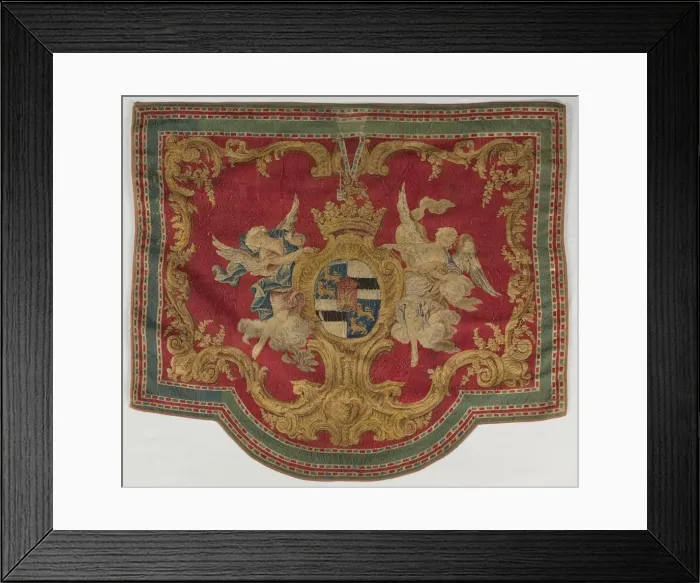 Framed Print : Heraldic Tapestry, 1700s. Creator: Unknown Framed Print : Heraldic Tapestry, 1700s. Creator: Unknown