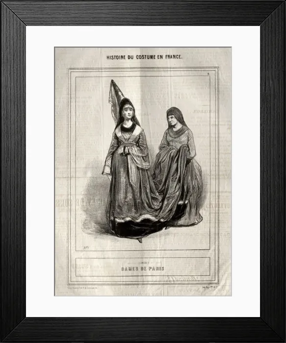 Framed Print : Histoire du Costume en France: Dames de Paris, 1843. Creator: Paul Gavarni (French, 1804-1866) Framed Print : Histoire du Costume en France: Dames de Paris, 1843. Creator: Paul Gavarni (French, 1804-1866)