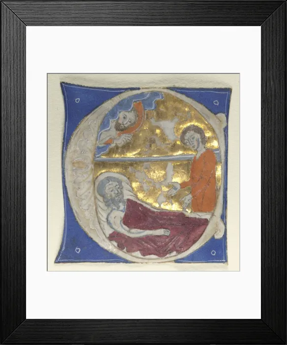 Framed Print : Historiated Initial Excised from a Bible, 1200s. Creator: Unknown Framed Print : Historiated Initial Excised from a Bible, 1200s. Creator: Unknown