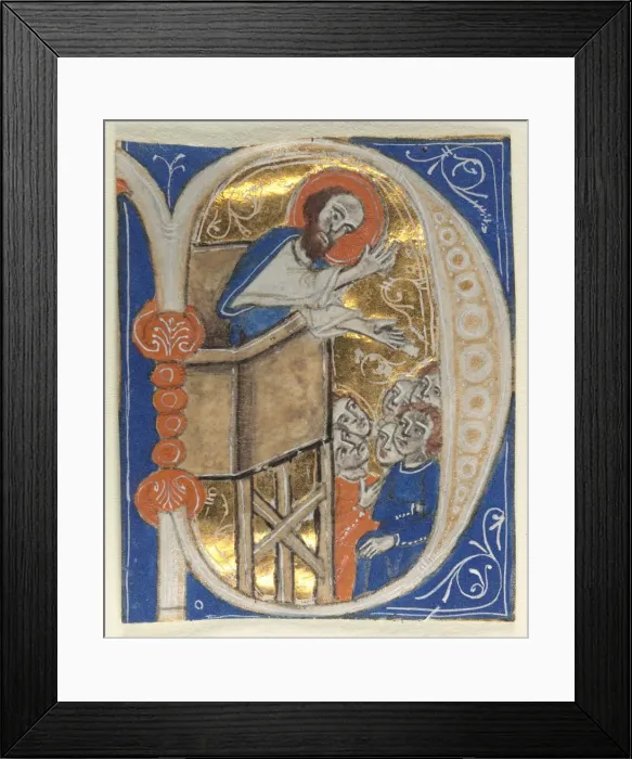 Framed Print : Historiated Initial Excised from a Bible (set of nine), 1200s. Creator: Unknown Framed Print : Historiated Initial Excised from a Bible (set of nine), 1200s. Creator: Unknown