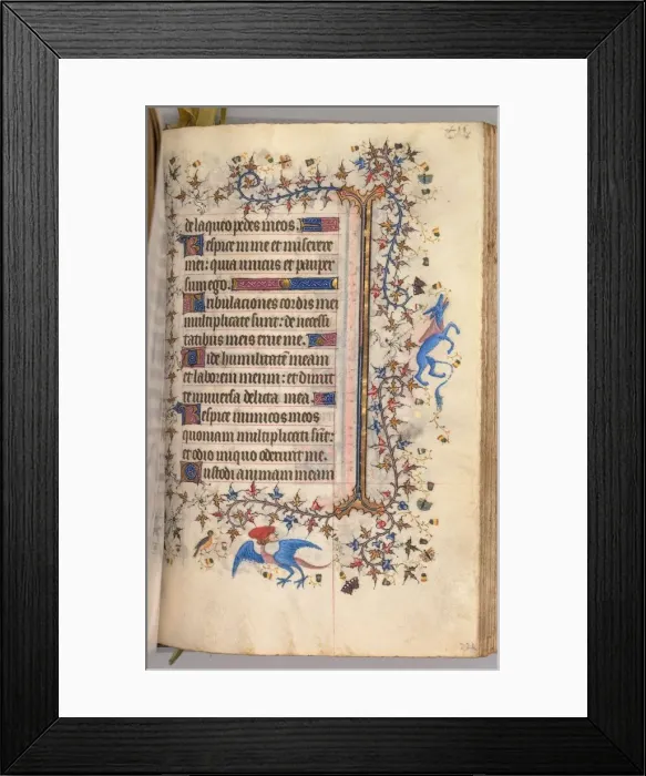 Framed Print : Hours of Charles the Noble, King of Navarre (1361-1425): fol. 222r, Text, c. 1405 Framed Print : Hours of Charles the Noble, King of Navarre (1361-1425): fol. 222r, Text, c. 1405