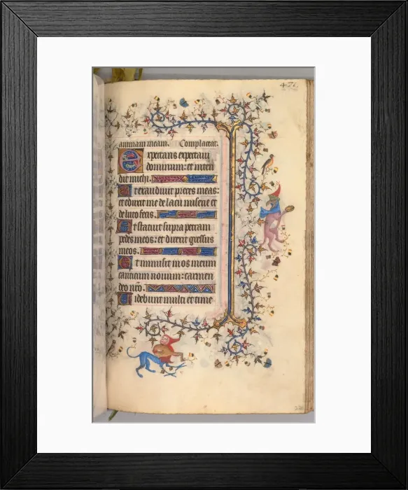 Framed Print : Hours of Charles the Noble, King of Navarre (1361-1425): fol. 230r, Text, c. 1405 Framed Print : Hours of Charles the Noble, King of Navarre (1361-1425): fol. 230r, Text, c. 1405
