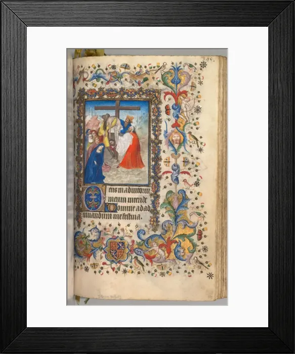 Framed Print : Hours of Charles the Noble, King of Navarre (1361-1425): fol. 192r, Descent from the Cross, c Framed Print : Hours of Charles the Noble, King of Navarre (1361-1425): fol. 192r, Descent from the Cross, c
