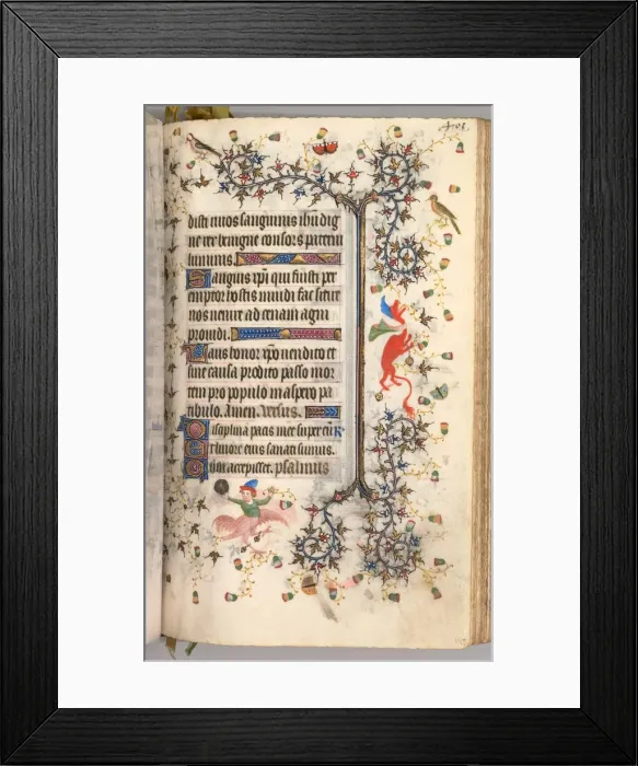 Framed Print : Hours of Charles the Noble, King of Navarre (1361-1425): fol. 195r, Text, c. 1405 Framed Print : Hours of Charles the Noble, King of Navarre (1361-1425): fol. 195r, Text, c. 1405