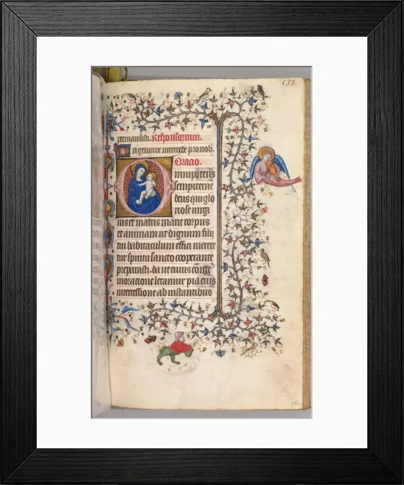 Framed Print : Hours of Charles the Noble, King of Navarre (1361-1425): fol. 261r, Virgin and Child, c Framed Print : Hours of Charles the Noble, King of Navarre (1361-1425): fol. 261r, Virgin and Child, c