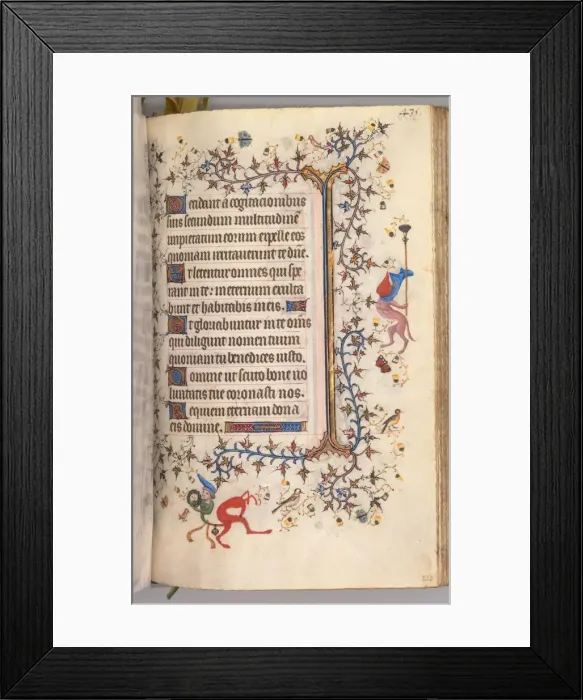 Framed Print : Hours of Charles the Noble, King of Navarre (1361-1425): fol. 212r, Text, c. 1405 Framed Print : Hours of Charles the Noble, King of Navarre (1361-1425): fol. 212r, Text, c. 1405