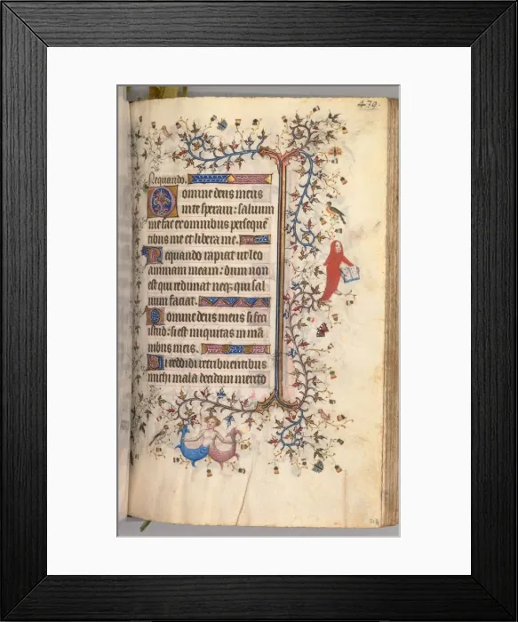Framed Print : Hours of Charles the Noble, King of Navarre (1361-1425): fol. 214r, Text, c. 1405 Framed Print : Hours of Charles the Noble, King of Navarre (1361-1425): fol. 214r, Text, c. 1405